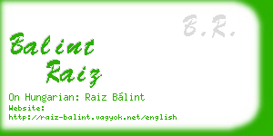balint raiz business card