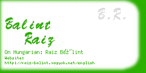 balint raiz business card